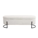 Storage Ottoman chair with safety hinge and soft cushion fabric storage - Image 14