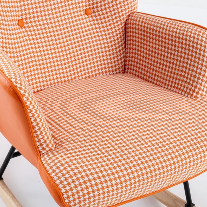 Rocking Chair Soft Houndstooth Fabric Leather Fabric - Image 15