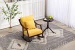 Woven fabric Mid Century Modern Accent Comfy Upholstered Glider Arm Chair - Image 4