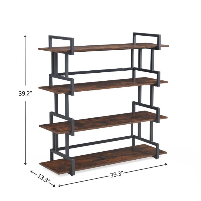 4-storey office wooden metal bookshelf - Image 4