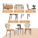 3 Pieces Of Luxury Outdoor Wicker Furniture - Patio Bistro Style Table And Chair Combination - Image 4