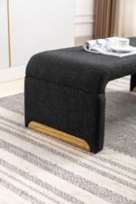 Loveseat Ottoman Footstool Bedroom Bench  With Gold Metal Legs - Image 9