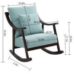Rocking Chair Upholstered Fabric Armchair with High Backrest - Image 8