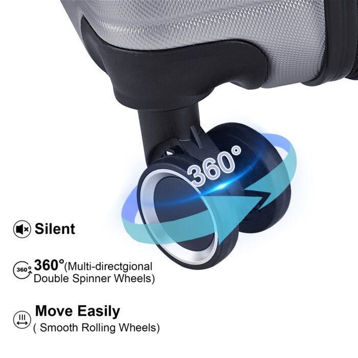 Luggage Suitcase 3 Piece Set Hardside luggagse with Spinner Wheels (20/24/28) - Image 7