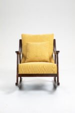 Woven fabric Mid Century Modern Accent Comfy Upholstered Glider Arm Chair - Image 15