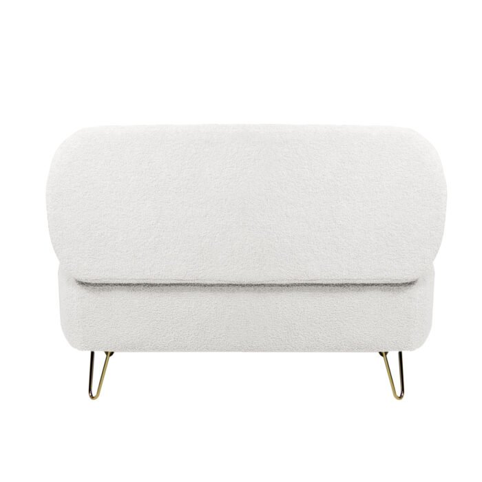 Ivory White Storage Ottoman Bench for End of Bed with Gold Legs - Image 13