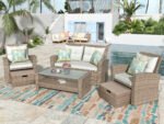 U-style Patio Furniture Set with 4 Piece Outdoor Conversation - Image 3