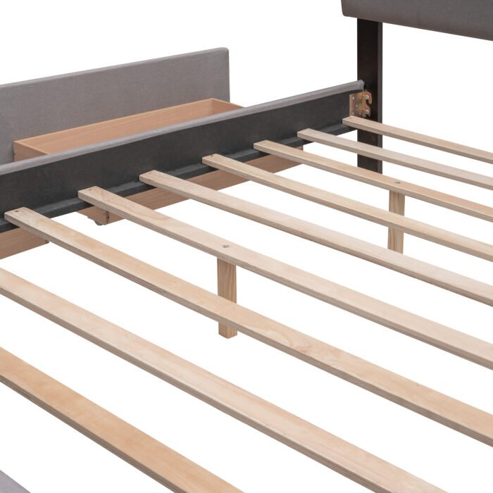 Upholstered Platform Bed with 2 Drawers and 1 Twin XL Trundle Queen Size - Image 14