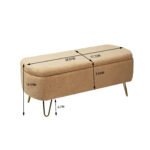 Camel Storage Ottoman Bench for End of Bed Gold Legs - Image 7