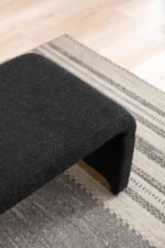 Loveseat Ottoman Footstool Bedroom Bench  With Gold Metal Legs - Image 7