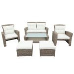 U-style Patio Furniture Set with 4 Piece Outdoor Conversation - Image 5