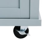 Kitchen handcart with countertop and storage cabinet (gray blue) - Image 17