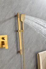 Shower System with Shower Head, Hand Shower Slide Bar  Bodysprays Shower Arm  Hose Valve Trim - Image 9