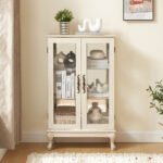 Dual door Curio cabinet with tempered glass doors