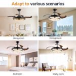 Modern Minimalist Invisible Retractable Ceiling Fan Light With LED Fixtures - Image 6