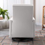 Modern Upholstered Rocker Nursery Chair, Off White - Image 6