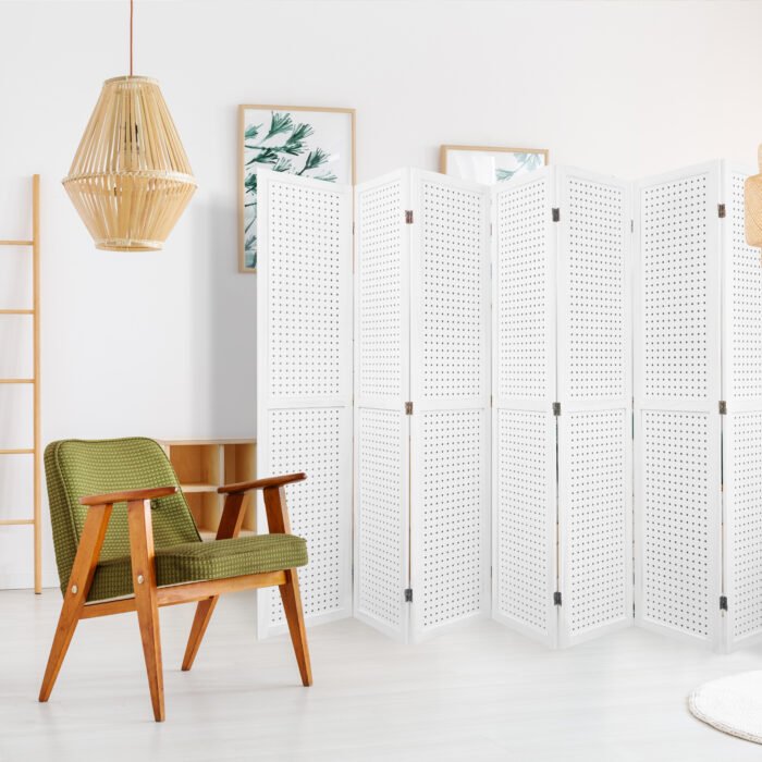 8 Panel Wooden Folding Room Divider Display - Image 2