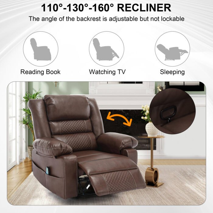Breathable Leather Massage Recliner Chair - Image 8