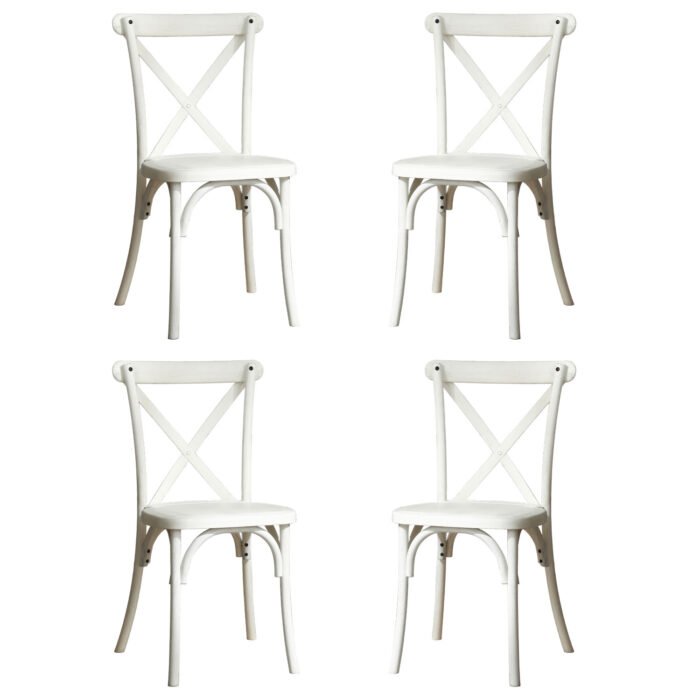 4-Pack Resin X-Back Mid Century Chair Farmhouse Style - Image 4