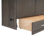 Queen Size Murphy Bed with Built-In Charging Station  Antique Gray - Image 15