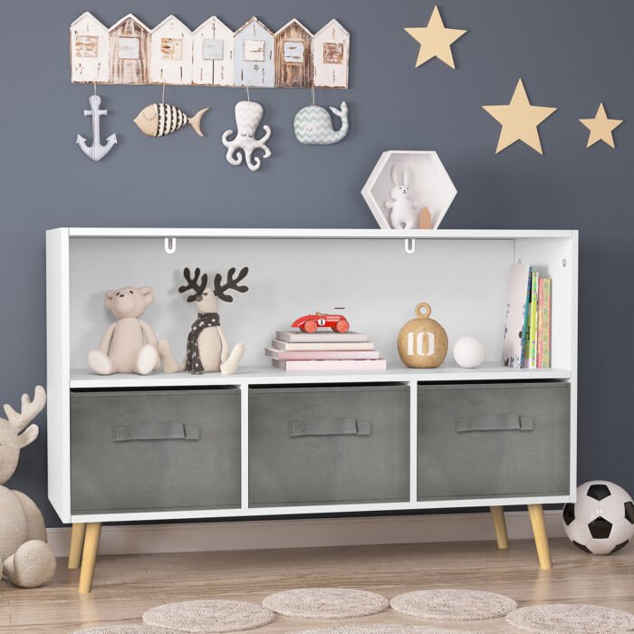 Kids bookcase with Collapsible Fabric Drawers - Image 3