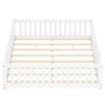 Queen Size Bed Floor Bed with Safety Guardrails and Door - Image 8