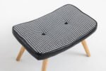 Wooden Cushioned ottoman Stool Square Foot Stool (black) - Image 5