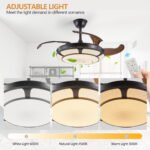 Modern Minimalist Invisible Retractable Ceiling Fan Light With LED Fixtures - Image 8