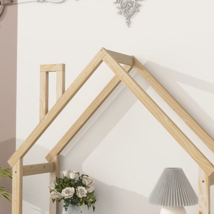 House-shaped Wooden writing Desk Kids study Table Bookshelf - Image 6