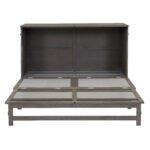 Queen Size Murphy Bed with Built-In Charging Station  Antique Gray - Image 10