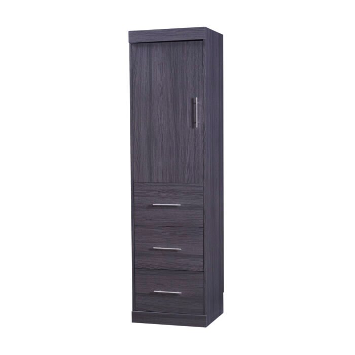Full Size Murphy Bed with Wardrobe and Drawers,  Gray - Image 20