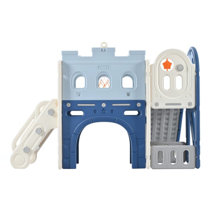 9 in 1 Toddler Slide Set for Toddlers Ages 1+ with Basketball Hoop, Tunnel and Storage Space, Pirate Ship and Themed Slide - Image 10