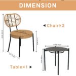 3 Pieces Of Luxury Outdoor Wicker Furniture - Patio Bistro Style Table And Chair Combination - Image 6