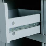 Kitchen handcart with countertop and storage cabinet (gray blue) - Image 16