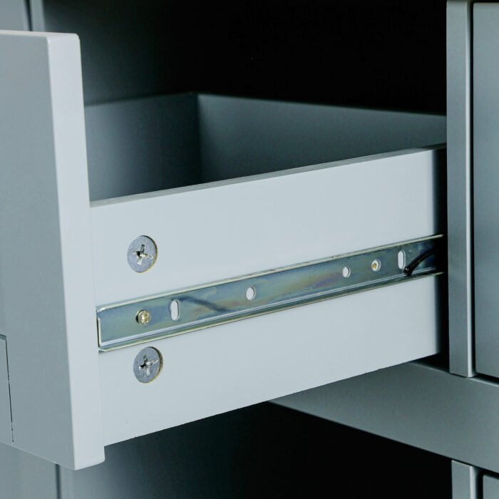 Kitchen handcart with countertop and storage cabinet (gray blue) - Image 16