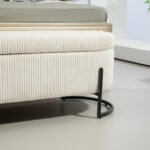 Storage Ottoman chair with safety hinge and soft cushion fabric storage - Image 9