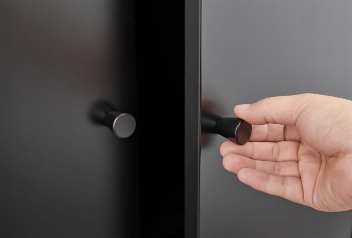 Kitchen metal cabinet with Doors (Black) - Image 11