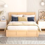Full Size Wood Platform Bed with Underneath Storage and 2 Drawers Wooden - Image 3
