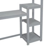 House-shaped Wooden writing Desk Kids study Table Bookshelf Gray - Image 16