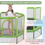 55'' Toddlers Trampoline with Safety Enclosure Net and Balls - Image 10