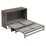 Queen Size Murphy Bed with Built-In Charging Station  Antique Gray - Image 9