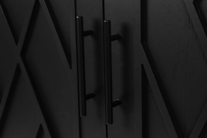 4 Door Wooden Twill Sideboard American Country Vintage Buffet - Image 12