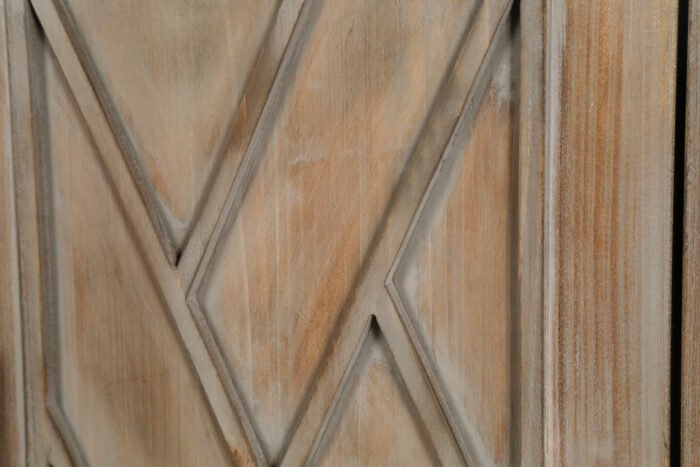 4 Door Wooden Twill Sideboard American Country Vintage Buffet - Image 11