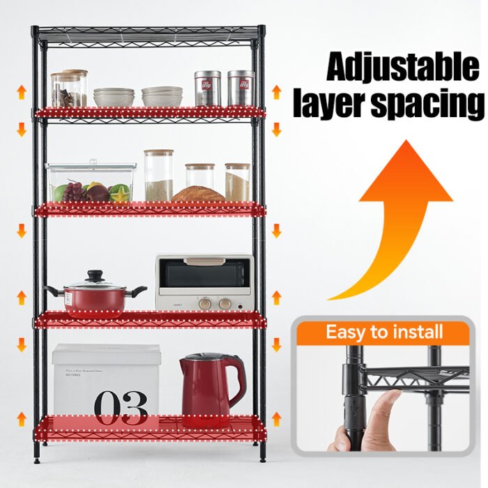 Metal wire rack storage rack adjustable rack, vertical storage rack unit - Image 4