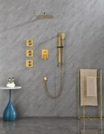 Shower System with Shower Head, Hand Shower Slide Bar  Bodysprays Shower Arm  Hose Valve Trim - Image 15