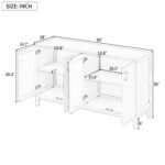 TREXM side panel with 4 door large storage and adjustable shelves and metal handles (antique gray) - Image 7