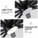 Mordern Farmhouse 62 In Black Ceiling Fan with Smart App and Remote Control - Image 8