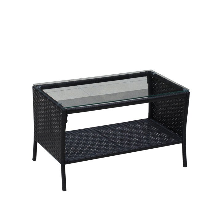 4 PC Rattan Patio Furniture Set Outdoor Patio Cushioned Seat Wicker Sofa (Beige Cushion) - Image 15