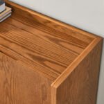 Walnut colored side panels buffet cabinet with storage - Image 10