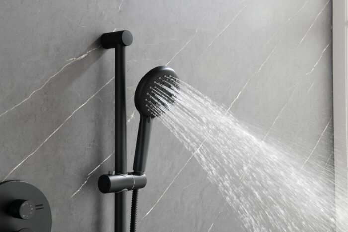 Shower System with Shower Head  Hand Shower Slide Bar  Bodysprays Shower Arm  Hose  Valve Trim - Image 17